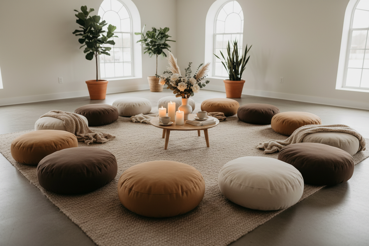 kannst du die stühle zu runden Yogakissen machen. sonst super